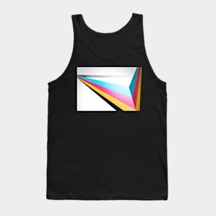 Abstract CMYK Line Design Tank Top